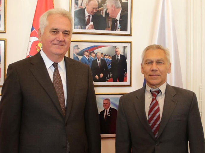  Predsednik Nacionalnog saveta Nikolić i ambasador Ruske Federacije Alekasandar Bocan-Harčenko razgovarali su o unapređenju saradnje Srbije i Rusije 